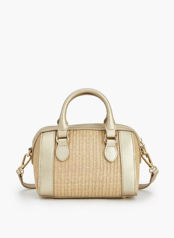 Peppermint GOLD Textured Crossbody Bag With Double Handle for Women | Best Price UAE